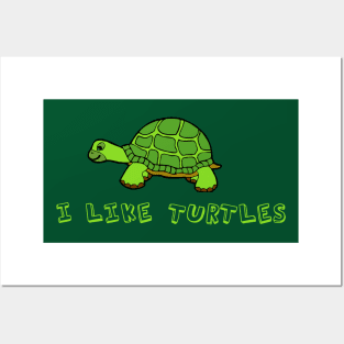 I Like Turtles Posters and Art